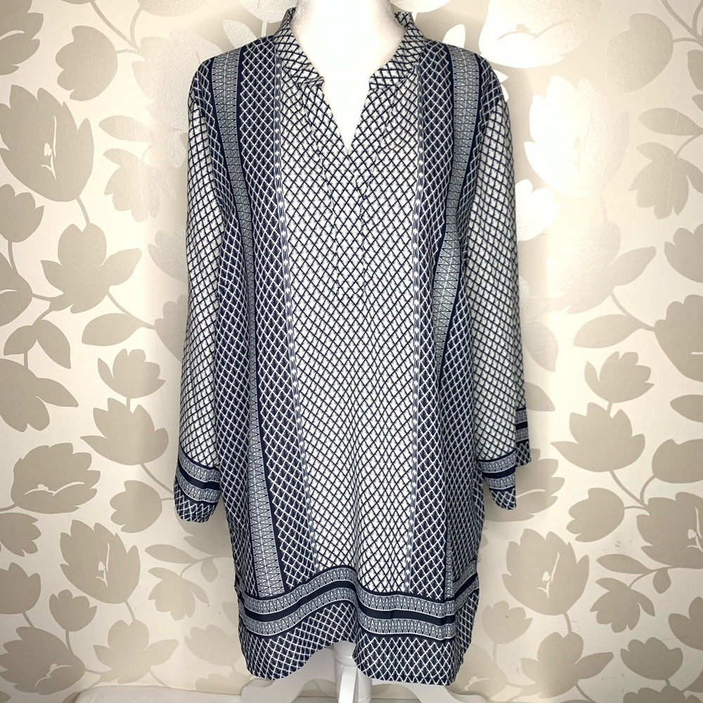 Adrienne Vittadini | Tunic Print Blouse